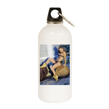 Carmen Electra White Water Bottle With Carabiner