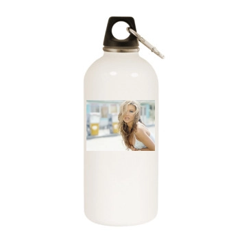 Carmen Electra White Water Bottle With Carabiner