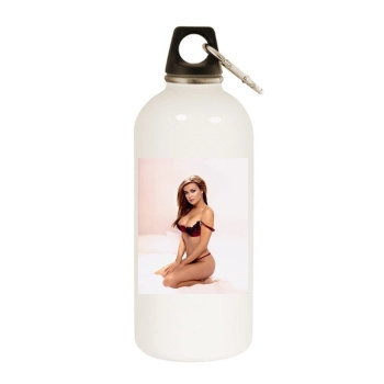 Carmen Electra White Water Bottle With Carabiner