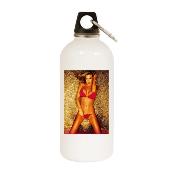 Carmen Electra White Water Bottle With Carabiner