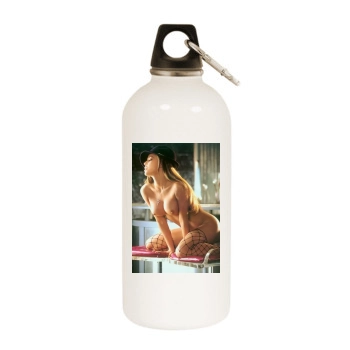 Carmen Electra White Water Bottle With Carabiner