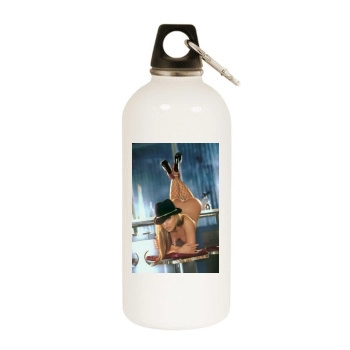 Carmen Electra White Water Bottle With Carabiner