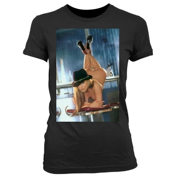 Carmen Electra Women's Junior Cut Crewneck T-Shirt