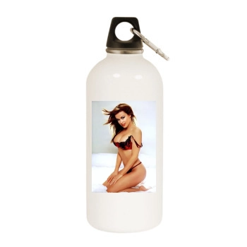 Carmen Electra White Water Bottle With Carabiner