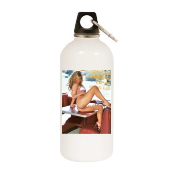 Carmen Electra White Water Bottle With Carabiner