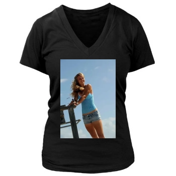 Caroline Wozniacki Women's Deep V-Neck TShirt