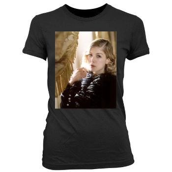 Rosamund Pike Women's Junior Cut Crewneck T-Shirt