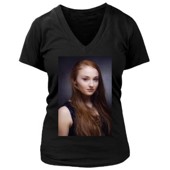 Sophie Turner Women's Deep V-Neck TShirt