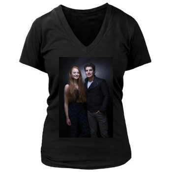 Sophie Turner Women's Deep V-Neck TShirt