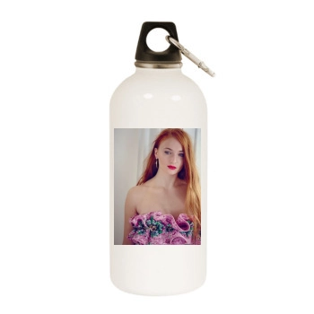 Sophie Turner White Water Bottle With Carabiner