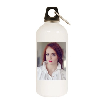 Sophie Turner White Water Bottle With Carabiner