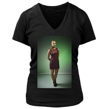 Sophie Turner Women's Deep V-Neck TShirt