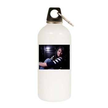 Cassie Ventura White Water Bottle With Carabiner