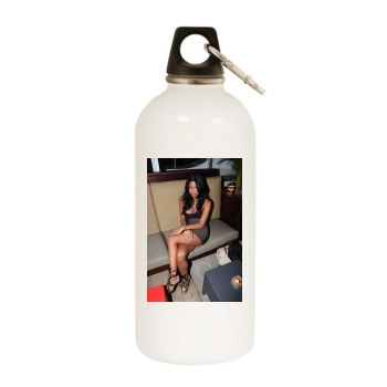 Cassie Ventura White Water Bottle With Carabiner