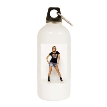 Jeanette Biedermann White Water Bottle With Carabiner