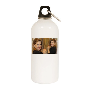 Jeanette Biedermann White Water Bottle With Carabiner