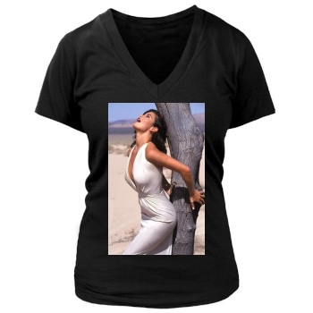 Catherine Zeta-Jones Women's Deep V-Neck TShirt