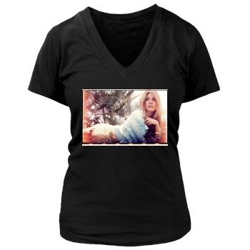 Jennifer Aniston Women's Deep V-Neck TShirt