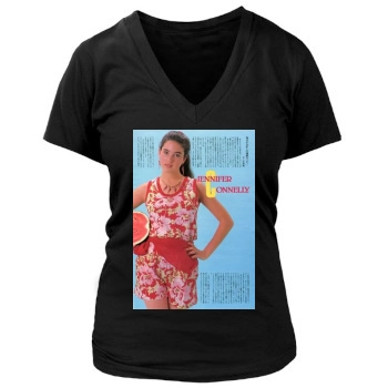 Jennifer Connelly Women's Deep V-Neck TShirt