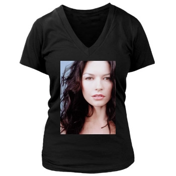 Catherine Zeta-Jones Women's Deep V-Neck TShirt