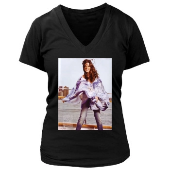 Catherine Zeta-Jones Women's Deep V-Neck TShirt