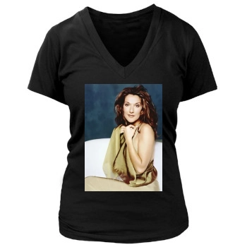 Celine Dion Women's Deep V-Neck TShirt