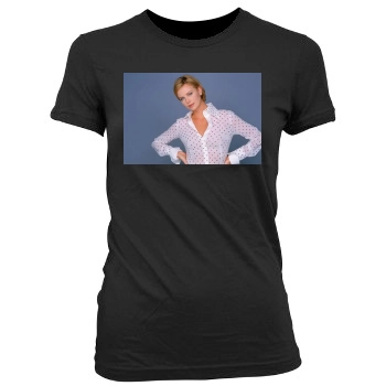 Charlize Theron Women's Junior Cut Crewneck T-Shirt