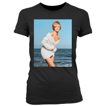 Charlize Theron Women's Junior Cut Crewneck T-Shirt