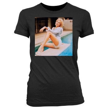 Charlize Theron Women's Junior Cut Crewneck T-Shirt