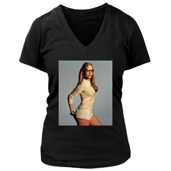 Jennifer Lopez Women's Deep V-Neck TShirt