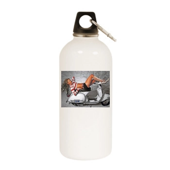 Jennifer Lopez White Water Bottle With Carabiner