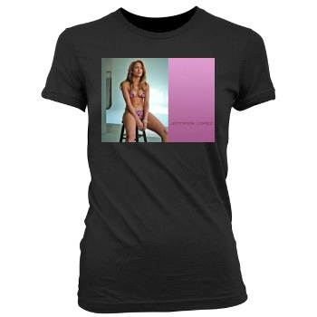 Jennifer Lopez Women's Junior Cut Crewneck T-Shirt