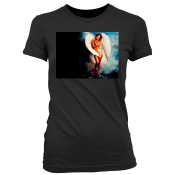 Jennifer Lopez Women's Junior Cut Crewneck T-Shirt