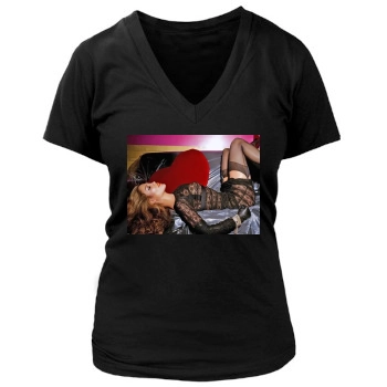 Jennifer Lopez Women's Deep V-Neck TShirt