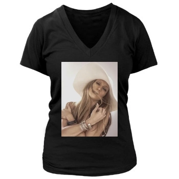 Jennifer Lopez Women's Deep V-Neck TShirt