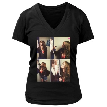 Jennifer Love Hewitt Women's Deep V-Neck TShirt