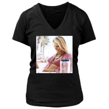 Charlize Theron Women's Deep V-Neck TShirt