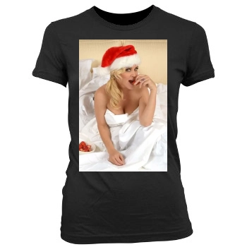 Jenny McCarthy Women's Junior Cut Crewneck T-Shirt