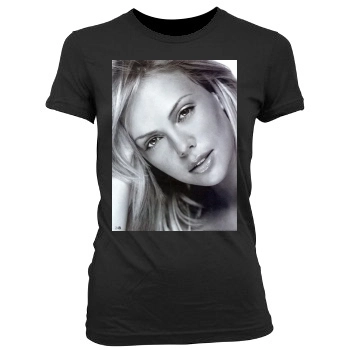 Charlize Theron Women's Junior Cut Crewneck T-Shirt