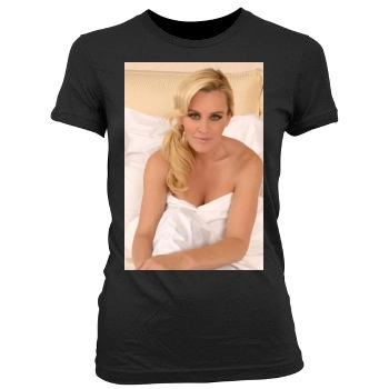 Jenny McCarthy Women's Junior Cut Crewneck T-Shirt