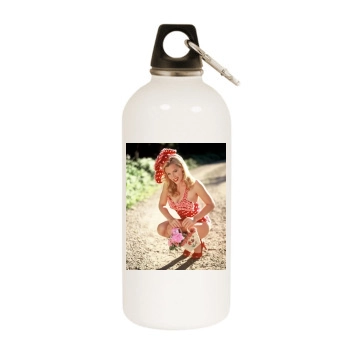 Jenny McCarthy White Water Bottle With Carabiner