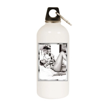 Charlize Theron White Water Bottle With Carabiner