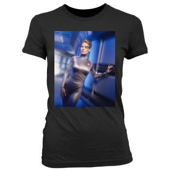 Jeri Ryan Women's Junior Cut Crewneck T-Shirt