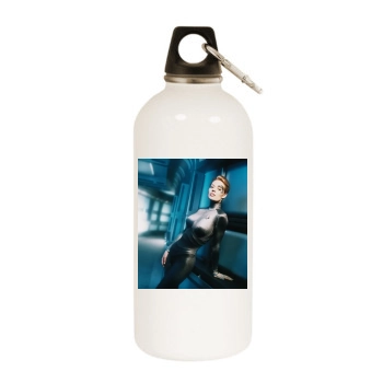 Jeri Ryan White Water Bottle With Carabiner