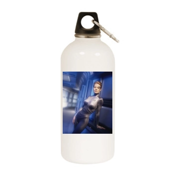 Jeri Ryan White Water Bottle With Carabiner