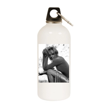 Charlize Theron White Water Bottle With Carabiner