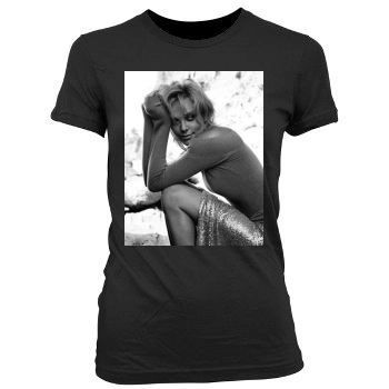 Charlize Theron Women's Junior Cut Crewneck T-Shirt