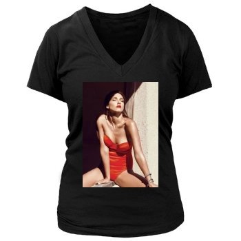 Jessica Alba Women's Deep V-Neck TShirt