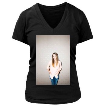 Jessica Alba Women's Deep V-Neck TShirt