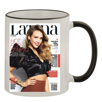 Jessica Alba 11oz Colored Rim & Handle Mug